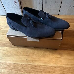 Men's Suede Loafers in Dark Blue